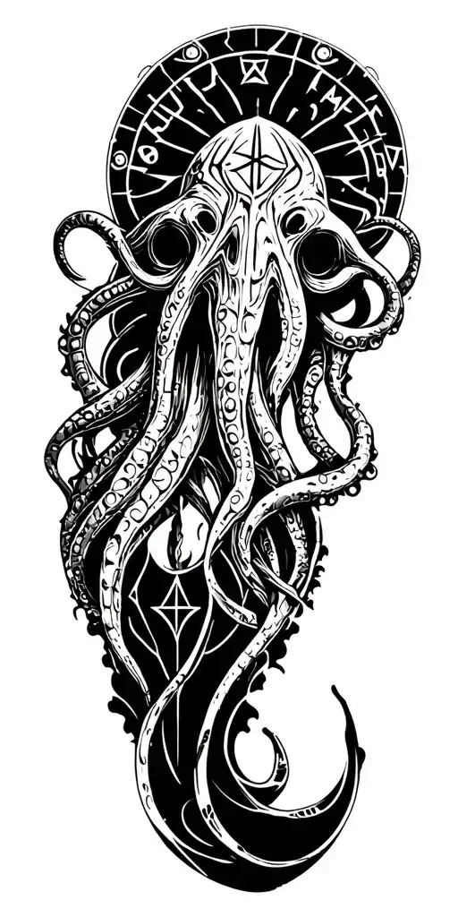 "Strange Aeons" "Strange Aeons" "Strange Aeons" "Death May Die" Cthulhu Symbols, the Elder Sign, Lovecraftian Nightmare, Necromomicon, Eldritch Horror tattoo design idea