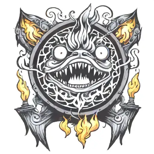 calcifer howls moving tattoo design idea