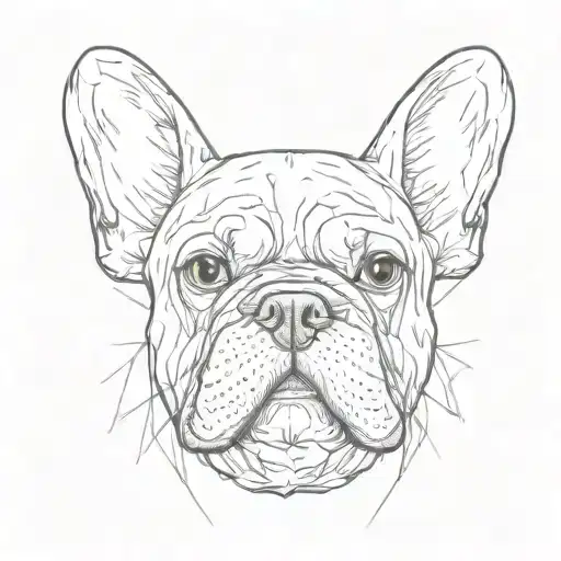 skull french bulldog tattoo design idea