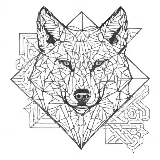 wolf face tattoo design idea