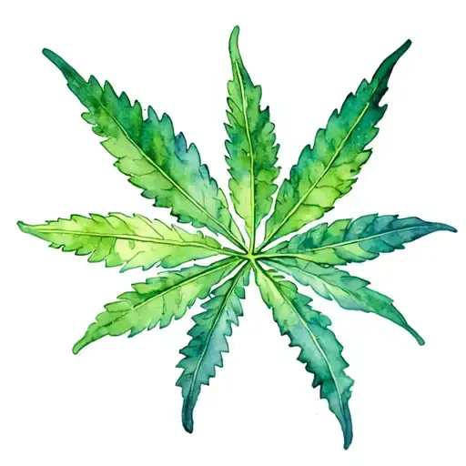 weed leaf intertwined tattoo design idea