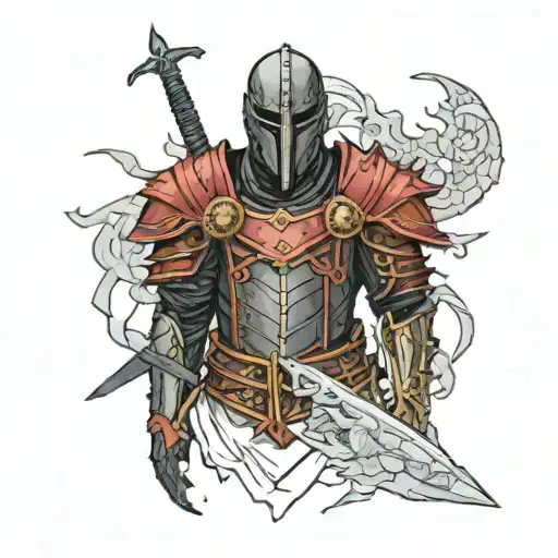 Berserk Armor with Kanye's Graduation Aesthetic tattoo design idea