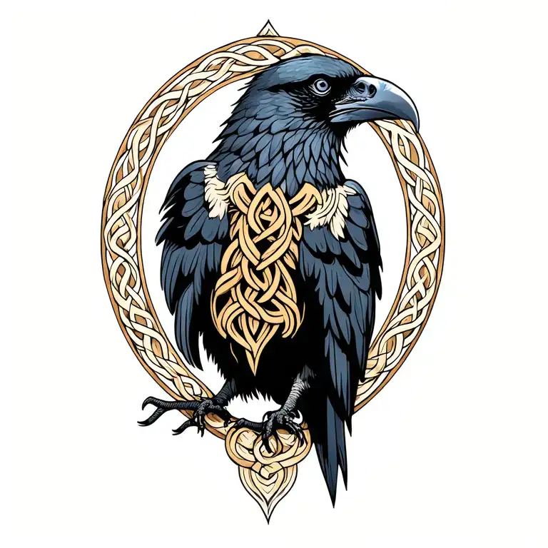 Celtic Raven tattoo design idea