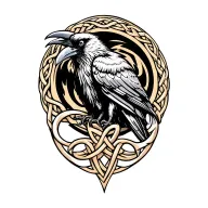 Celtic Raven tattoo design idea
