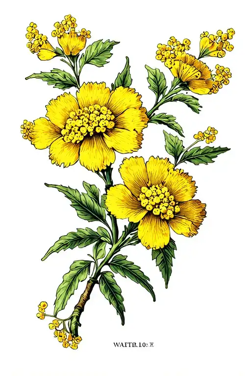wattle flowers tattoo design idea