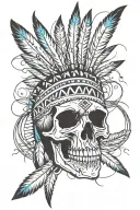 native american skull tattoo design idea