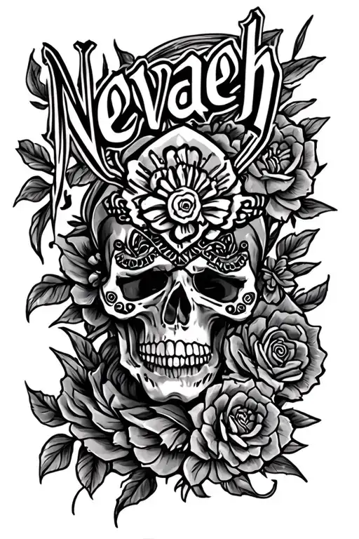 "Nevaeh " Chicano style tattoo tattoo design idea