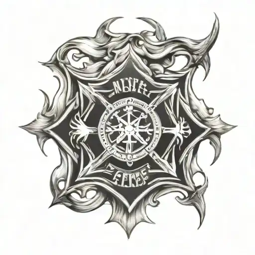 maltese cross fire rescue brothers tattoo design idea