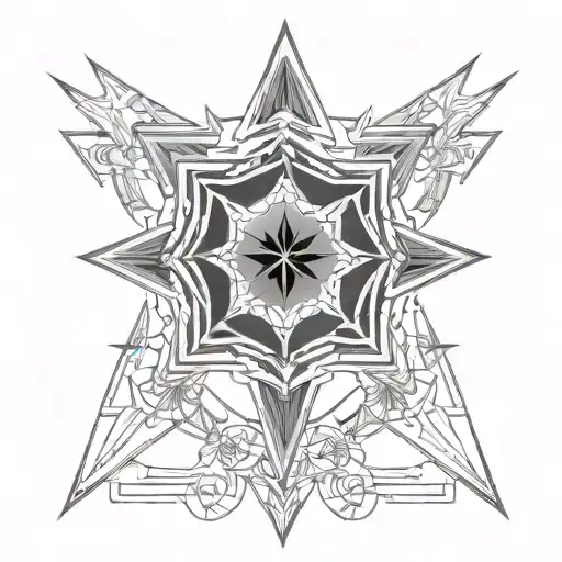 cybersigilism with stars and symmetry  tattoo design idea