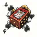 cards and dice tattoo tattoo design idea