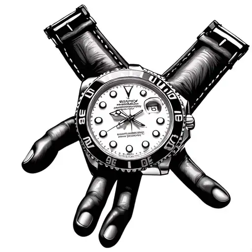 rolex watch face with hands on 11:11 tattoo design idea