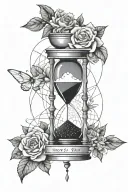 this too shall pass written/ shit happens/hourglass tattoo design idea