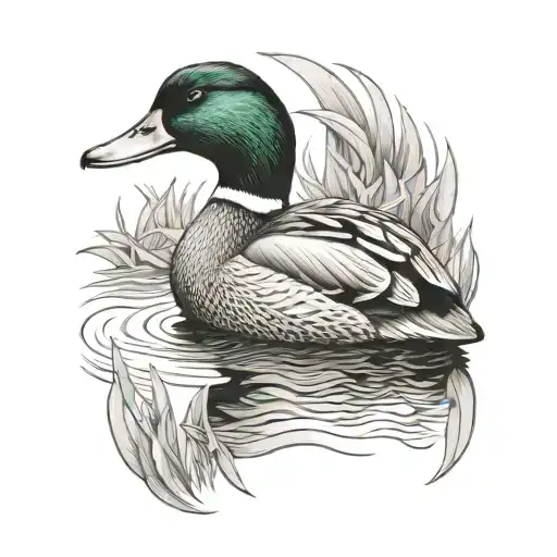 mallard duck tattoo design idea