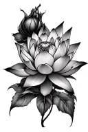 buddha lotus flower blooming tattoo design idea
