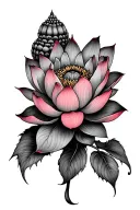 buddha lotus flower blooming tattoo design idea