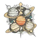planets aligning tattoo design idea