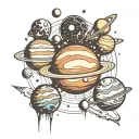 planets aligning tattoo design idea