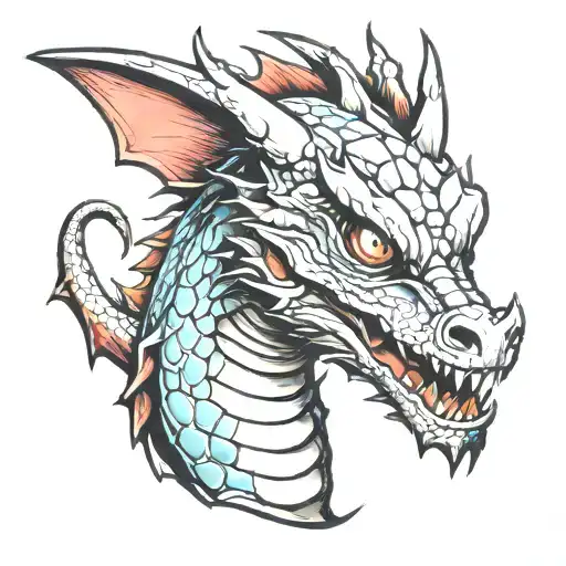baby scaleless dragon stencil tattoo design idea