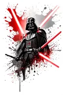 half darth vader vs anakin with lightsabers tattoo design idea
