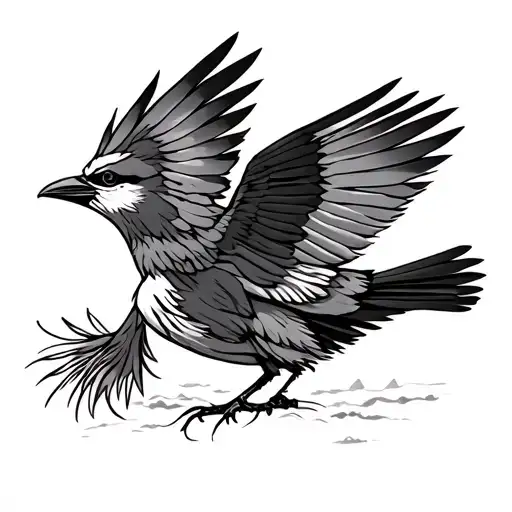 navaho thunderbird tracks humming tattoo design idea