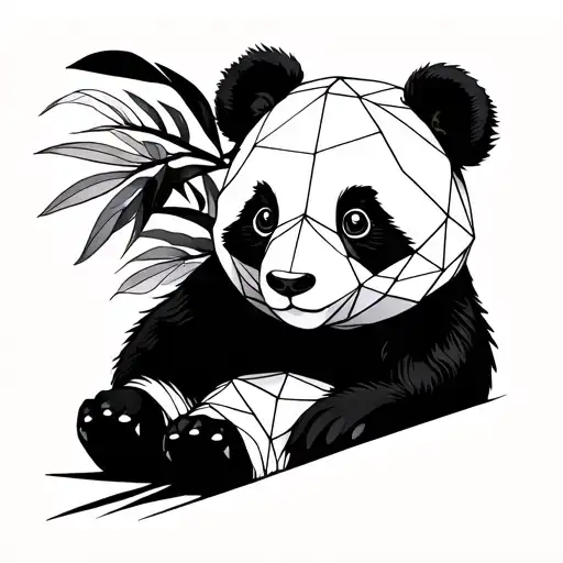 sitting panda bear tattoo design idea