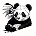 sitting panda bear tattoo design idea