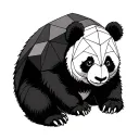 sitting panda bear tattoo design idea