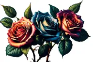 3 Roses dark for cover tattoo design idea