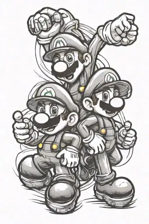 Mario and Luigi  tattoo design idea