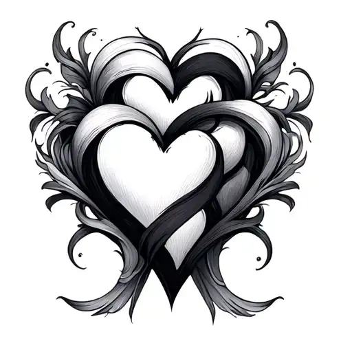 3 Connected Hearts tattoo design idea