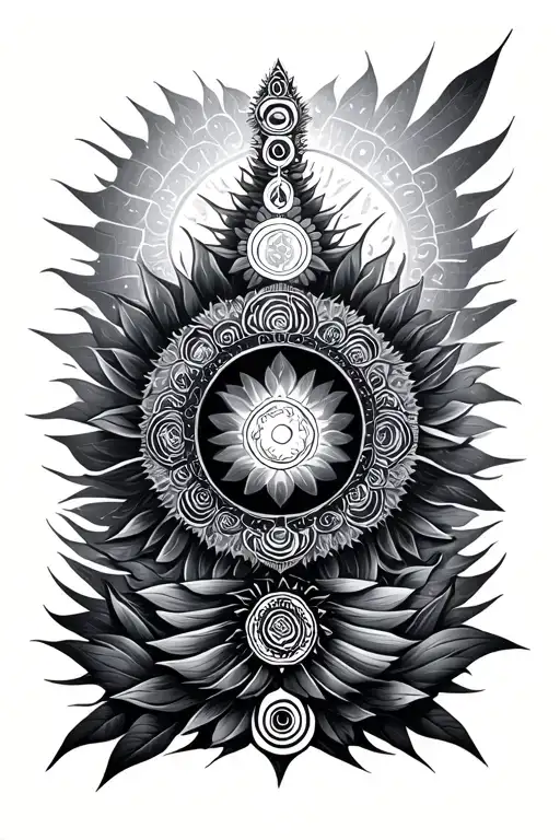Chakra symbols forming tattoo design idea