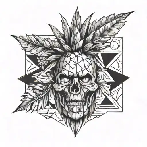 zombie pineapple tattoo design idea