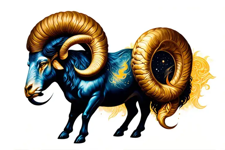 aries virgo zodiac sign tattoo design idea