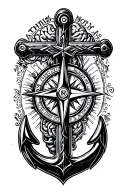 cross, brain cancer,compass, anchor, Isaiah 41:10, Not This Way tattoo design idea