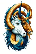 capricorn and sagittarius mix symbol intertwined tattoo design idea