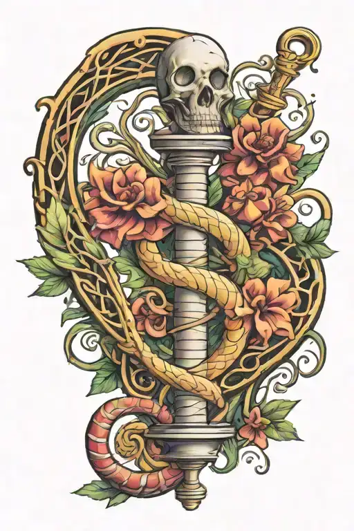 rod of Asclepius tattoo design idea