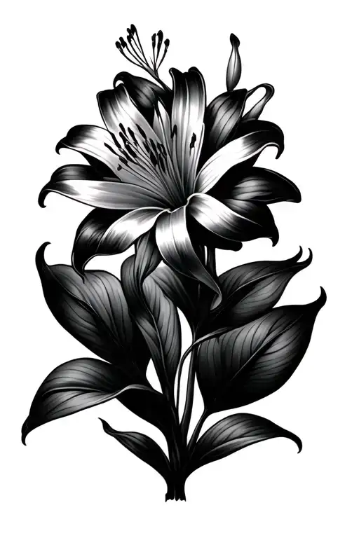spider lily flower tattoo design idea