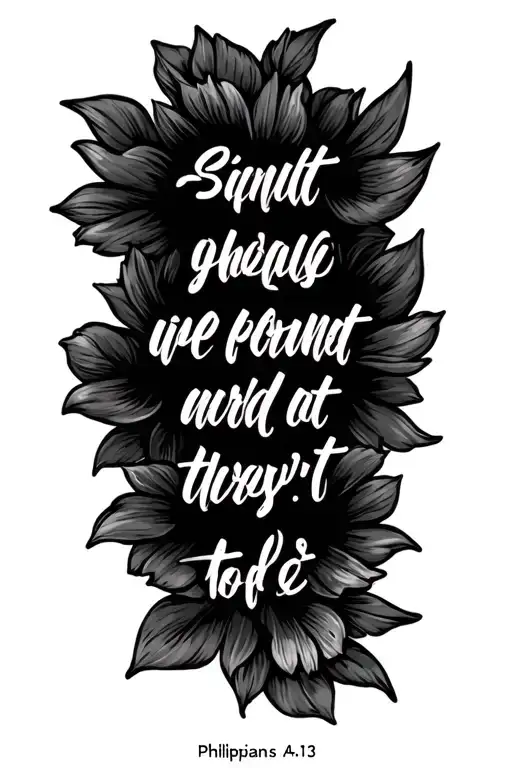 biblical verse Philippians 4:13 tattoo design idea
