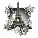 tour eiffel tattoo design idea