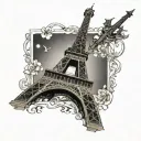 tour eiffel tattoo design idea