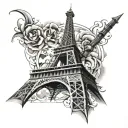 tour eiffel tattoo design idea
