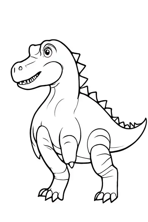 cute Dinosaur line work tattoo design idea