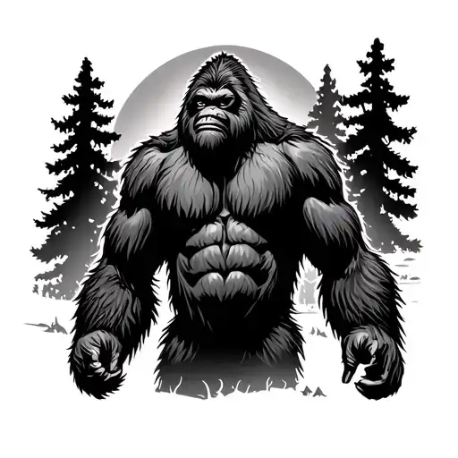 Bigfoot tattoo design idea