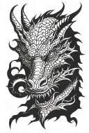 Dragon face tattoo design idea