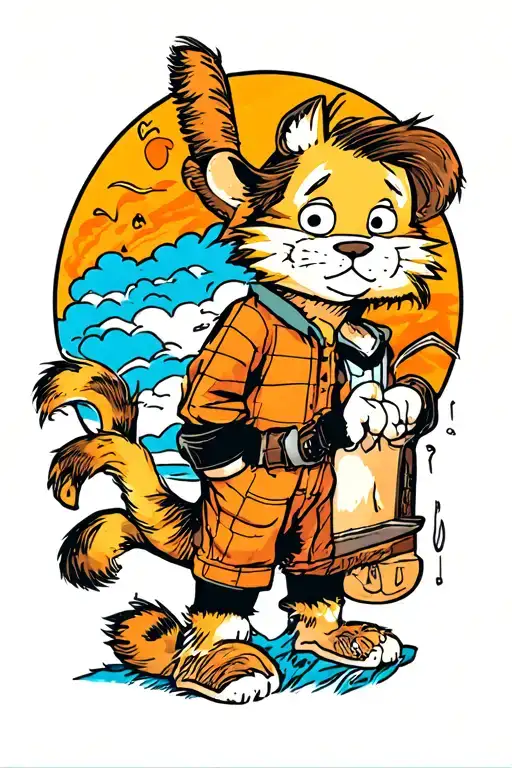 calvin and hobbes.  tattoo design idea