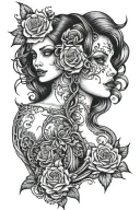 women's gothic sleeve tattoo tattoo design idea