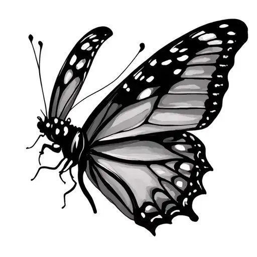 butterfly and semi colon tattoo design idea