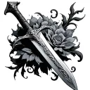 sword from black clover tattoo design idea