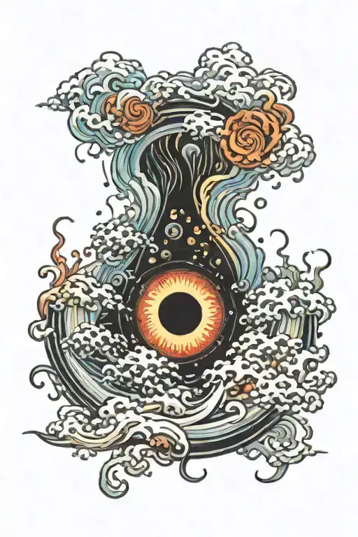colorfull black Hole tattoo design idea