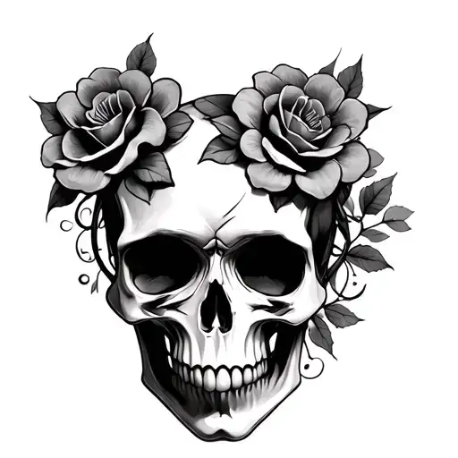 Girly Skull tattoo design idea